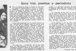 Sara Vial, poetisa y periodista