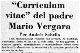 "Curriculum vitae" del padre Mario Vergara