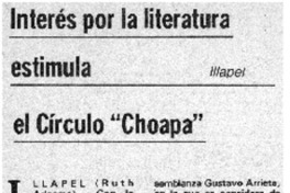 Interés por la literatura estimula el Círculo "Choapa"
