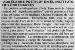 "Aquelarre poético" en el Instituto chileno francés.
