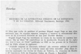 Historia de la literatura chilena de la conquista y de la colonia
