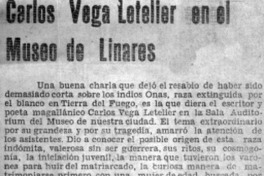 Carlos Vega Letelier en el Museo de Linares.