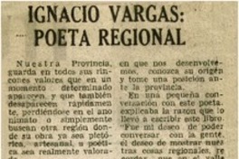 Ignacio Vargas: poeta regional