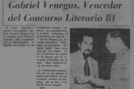 Gabriel Venegas, vencedor del concurso literario 81.