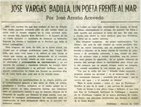 José Vargas Badilla, un poeta frente al mar