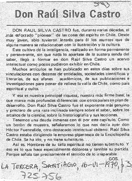 Don Raúl Silva Castro