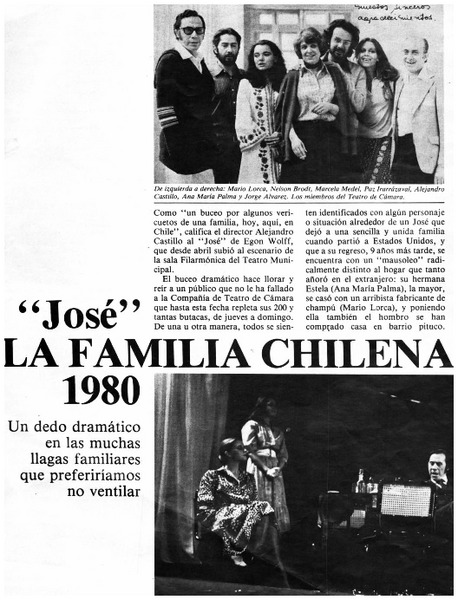 "José" la familia chilena 1980