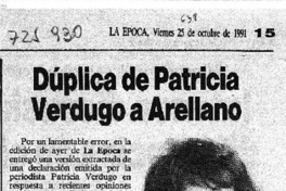 Dúplica de Patricia Verdugo a Arellano.