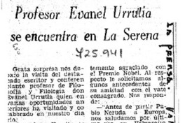 Profesor Evanel Urrutia se encuentra en La Serena.