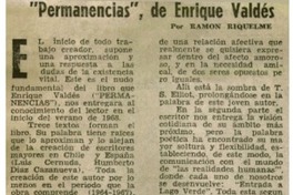 "Permanencias", de Enrique Valdés