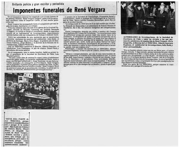 Imponentes funerales de René Vergara.