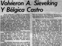 Volvieron A. Sieveking y Bélgica Castro.