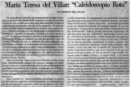 María Teresa del Villar: "caleidoscopio roto"