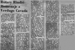 Rotary rindió homenaje a Verdugo Cavada.