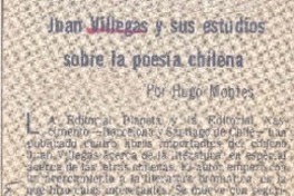 Juan Villegas y sus estudios sobre la poesía chilena