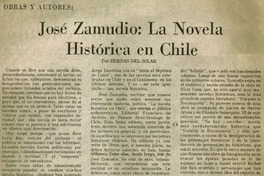 José Zamudio: la novela histórica en Chile