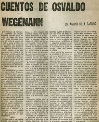Cuentos de Osvaldo Wegmann