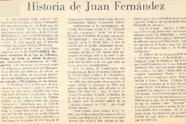 Historia de Juan Fernández.