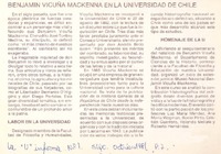 Benjamín Vicuña Mackenna en la Universidad de Chile.