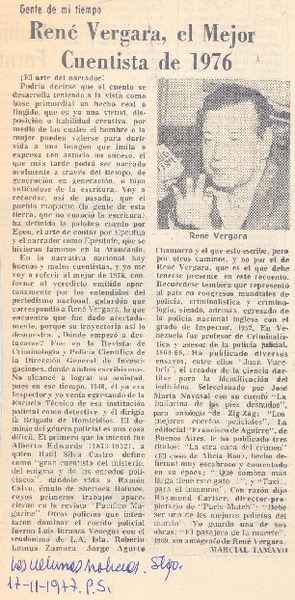 René Vergara, el mejor cuentista de 1976