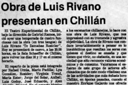 Obra de Luis Rivano presentan en Chillán.