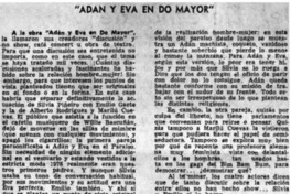 "Adán y Eva en Do Mayor".