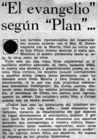 "El evangelio" según "Plan"...