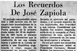 Los recuerdos de José Zapiola.