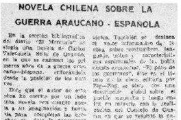 Novela chilena sobre la guerra araucano-española.