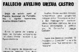 Falleció Avelino Urzúa Castro.