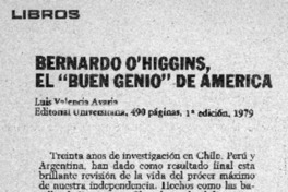 Bernardo O'Higgins "El buen genio de América".