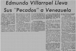 Edmundo Villarroel lleva sus "pecados" a Venezuela : [entrevistas]