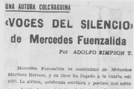 Voces del silencio" de Mercedes Fuenzalida