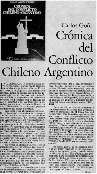 Crónica del conflicto chileno argentino
