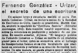 Fernando González-Urizar, el secreto de una escritura