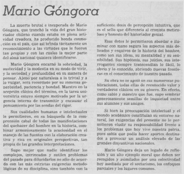 Mario Góngora.