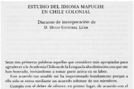Estudio del idioma mapuche en Chile colonial