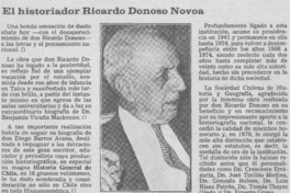 El historiador Ricardo Donoso Novoa.