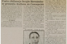 Poetachillanejo Sergio Hernández se presenta mañana en Concepción.