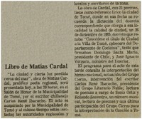 Libro de Matías Cardal.