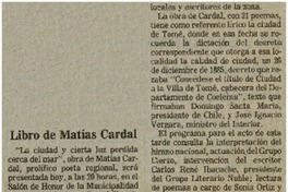 Libro de Matías Cardal.