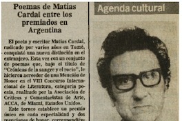 Poemas de Matías Cardal entre los premiados en Argentina.