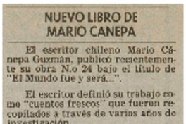 Nuevo libro de Mario Cánepa.