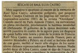Rescate de Raúl Silva Castro