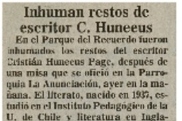 Inhuman restos de escritor C. Huneeus.