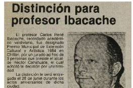 Distinción para profesor Ibacache.