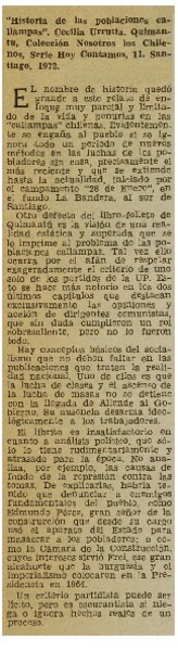"Historia de las poblaciones callampas".