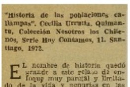 "Historia de las poblaciones callampas".