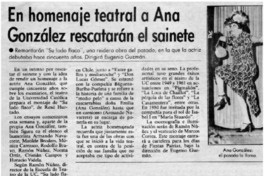 En homenaje teatral a Ana González rescatarán el sainete.