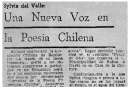 Una nueva voz en la poesía chilena.